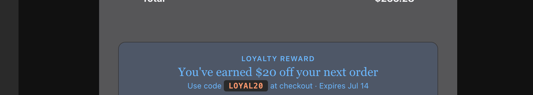 Promo banner in Dark Mode on Outlook Web